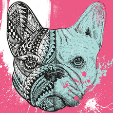 Lade das Bild in den Galerie-Viewer, Poster Französische Bulldogge Abstrakt Quadrat
