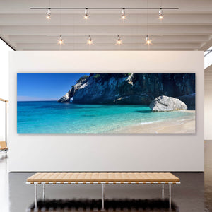 Acrylglasbild Strand auf Sardinien Panorama
