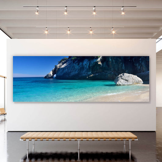 Spannrahmenbild Strand auf Sardinien Panorama