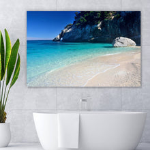 Lade das Bild in den Galerie-Viewer, Aluminiumbild Strand auf Sardinien Querformat

