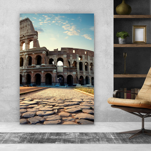 Leinwandbild Straße zum Colosseum Hochformat