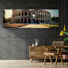 Lade das Bild in den Galerie-Viewer, Aluminiumbild gebürstet Straße zum Colosseum Panorama
