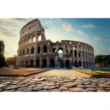 Lade das Bild in den Galerie-Viewer, Aluminiumbild gebürstet Straße zum Colosseum Querformat
