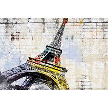 Lade das Bild in den Galerie-Viewer, Aluminiumbild gebürstet Street Art Eiffelturm Querformat

