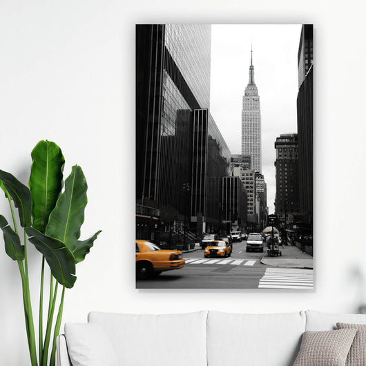 Aluminiumbild Streetlife Manhattan Hochformat