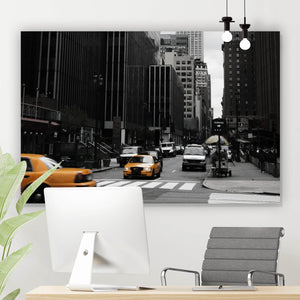 Aluminiumbild gebürstet Streetlife Manhattan Querformat