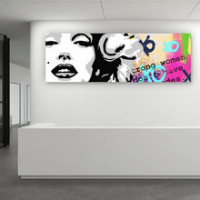 Lade das Bild in den Galerie-Viewer, Aluminiumbild Strong Woman Pop Art Panorama
