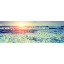 Lade das Bild in den Galerie-Viewer, Spannrahmenbild Stürmische Wellen bei Sonnenuntergang Panorama
