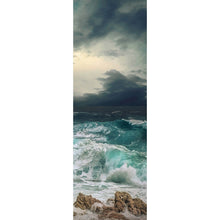 Lade das Bild in den Galerie-Viewer, Aluminiumbild gebürstet Stürmisches Meer Panorama Hoch
