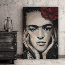 Lade das Bild in den Galerie-Viewer, Acrylglasbild Südländische Frida Zeichenstil Hochformat
