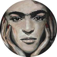 Lade das Bild in den Galerie-Viewer, Aluminiumbild Südländische Frida Zeichenstil Kreis
