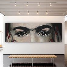 Lade das Bild in den Galerie-Viewer, Leinwandbild Südländische Frida Zeichenstil Panorama
