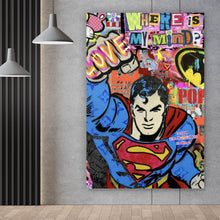 Lade das Bild in den Galerie-Viewer, Leinwandbild Superheld Pop Art Comic Hochformat
