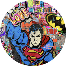 Lade das Bild in den Galerie-Viewer, Aluminiumbild Superheld Pop Art Comic Kreis
