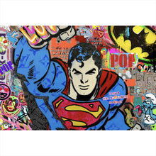 Lade das Bild in den Galerie-Viewer, Leinwandbild Superheld Pop Art Comic Querformat
