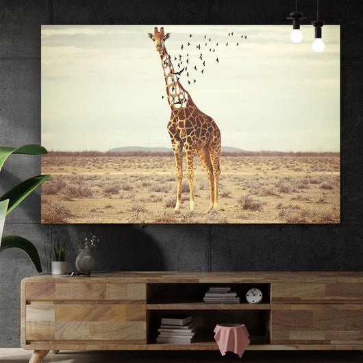 Spannrahmenbild Surreale Giraffe Querformat