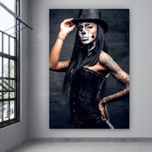 Lade das Bild in den Galerie-Viewer, Aluminiumbild gebürstet Tattoo La Catrina No.1 Hochformat
