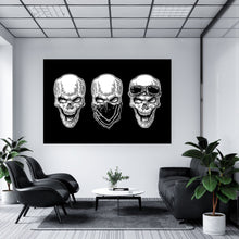 Lade das Bild in den Galerie-Viewer, Aluminiumbild gebürstet Three Skulls Querformat
