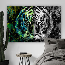 Lade das Bild in den Galerie-Viewer, Aluminiumbild gebürstet Tiger Abstrakt Querformat
