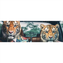 Lade das Bild in den Galerie-Viewer, Aluminiumbild gebürstet Tiger Duo im Anzug Digital Art Panorama
