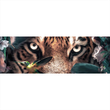 Lade das Bild in den Galerie-Viewer, Aluminiumbild gebürstet Tiger Floral Panorama
