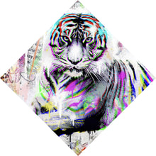 Lade das Bild in den Galerie-Viewer, Acrylglasbild Tiger Neon Pop Art Raute
