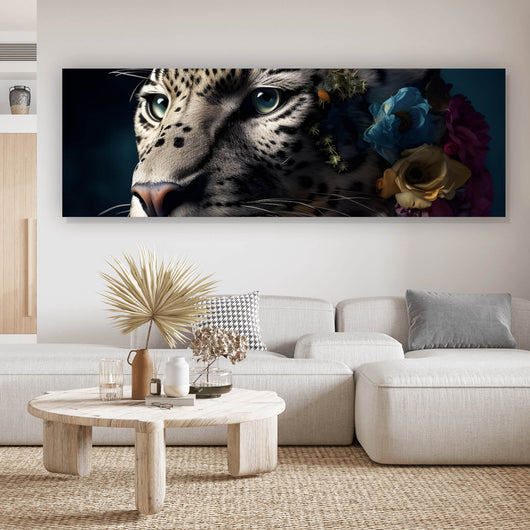 Leinwandbild Tiger Portrait Digital Art Panorama