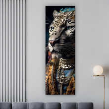 Lade das Bild in den Galerie-Viewer, Aluminiumbild Tiger Portrait Digital Art Panorama Hoch

