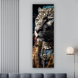 Aluminiumbild Tiger Portrait Digital Art Panorama Hoch