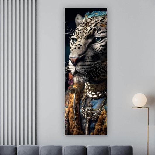 Aluminiumbild gebürstet Tiger Portrait Digital Art Panorama Hoch