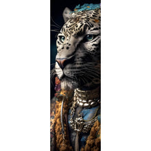 Lade das Bild in den Galerie-Viewer, Aluminiumbild Tiger Portrait Digital Art Panorama Hoch
