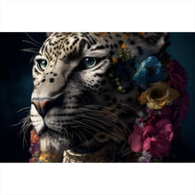 Lade das Bild in den Galerie-Viewer, Leinwandbild Tiger Portrait Digital Art Querformat
