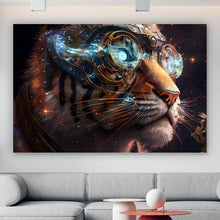 Lade das Bild in den Galerie-Viewer, Poster Tigerkopf mit Brille Galaxy Querformat
