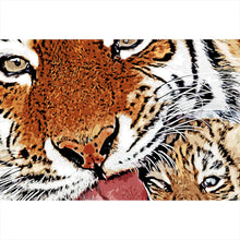 Lade das Bild in den Galerie-Viewer, Acrylglasbild Tigerliebe Mutter mit Kind Querformat
