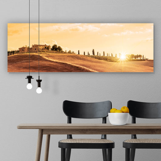 Poster Toskana bei Sonnenuntergang Panorama