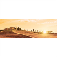 Lade das Bild in den Galerie-Viewer, Leinwandbild Toskana bei Sonnenuntergang Panorama
