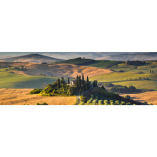 Lade das Bild in den Galerie-Viewer, Acrylglasbild Toskana mit sanften Hügeln Panorama
