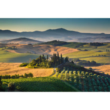 Lade das Bild in den Galerie-Viewer, Acrylglasbild Toskana mit sanften Hügeln Querformat
