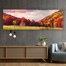 Lade das Bild in den Galerie-Viewer, Aluminiumbild gebürstet Traumhafte Herbstlandschaft Panorama
