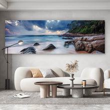 Lade das Bild in den Galerie-Viewer, Aluminiumbild gebürstet Tropical Beach Panorama
