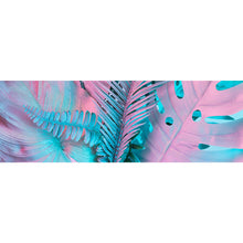Lade das Bild in den Galerie-Viewer, Leinwandbild Tropische Neon Blätter Panorama
