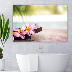 Acrylglasbild Tropische Spa Blume Querformat