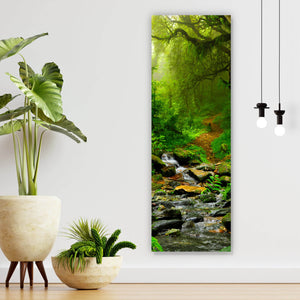 Aluminiumbild Tropischer Dschungel mit Fluss Panorama Hoch