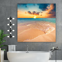 Lade das Bild in den Galerie-Viewer, Aluminiumbild Tropischer Sandstrand Quadrat
