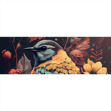Lade das Bild in den Galerie-Viewer, Aluminiumbild Tropischer Vogel mit Blumen Modern Art No. 2 Panorama

