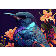 Lade das Bild in den Galerie-Viewer, Poster Tropischer Vogel mit Blumen Modern Art No. 4 Querformat
