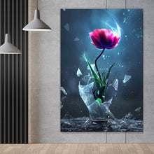 Lade das Bild in den Galerie-Viewer, Aluminiumbild Tulpe in zerbrochener Glühbirne Hochformat
