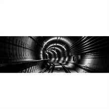 Lade das Bild in den Galerie-Viewer, Aluminiumbild gebürstet U-Bahn Tunnel im Bau Panorama
