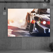 Lade das Bild in den Galerie-Viewer, Aluminiumbild gebürstet Sportwagen Querformat

