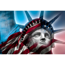 Lade das Bild in den Galerie-Viewer, Aluminiumbild gebürstet Freiheitsstatue von New York Querformat
